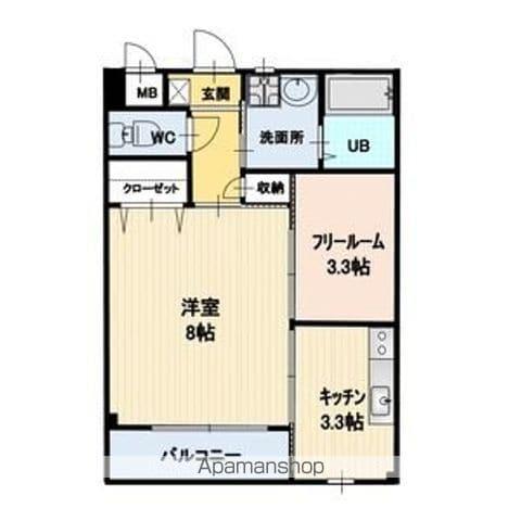 オーク・ルミナス(1K/2階)の間取り写真