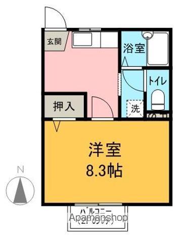 フレグランス・あすかB(1K/1階)の間取り写真