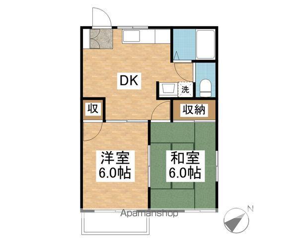 ポスタルヴィレッジA(2DK/2階)の間取り写真