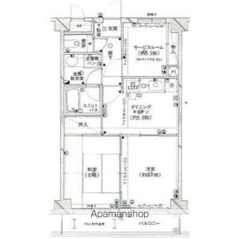 ダイアパレス沼垂四ツ角(2SDK/4階)の間取り写真