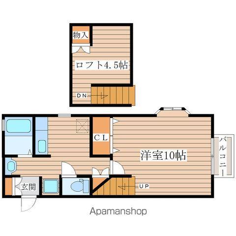 エスポワールシャトー愛子Ⅰ(1K/2階)の間取り写真