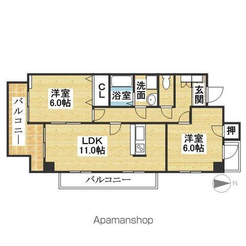メゾン深山(2LDK/3階)の間取り写真