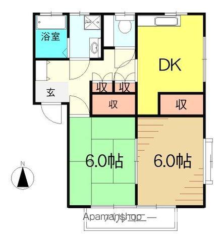 サニービューB(2DK/1階)の間取り写真