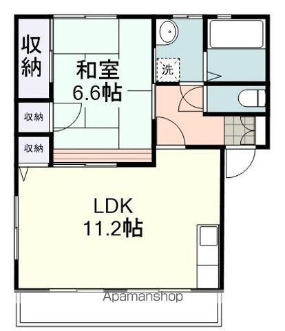 リベルテⅡ A棟(1LDK/1階)の間取り写真