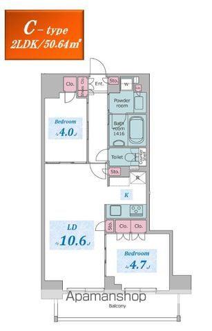 クロスレジデンス六義園(2LDK/8階)の間取り写真