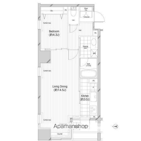 コンフォリア二番町(1LDK/10階)の間取り写真