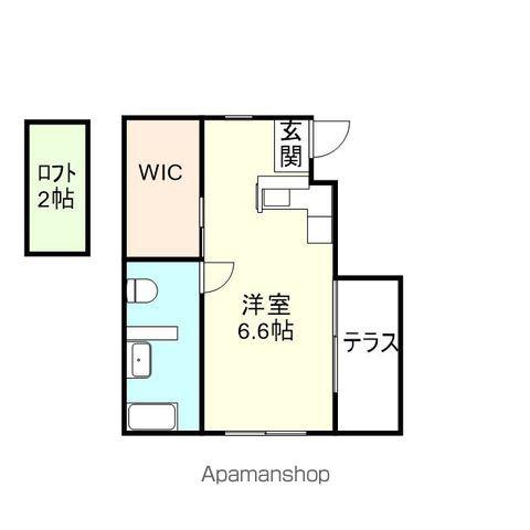 WACK古和田(ワンルーム/1階)の間取り写真