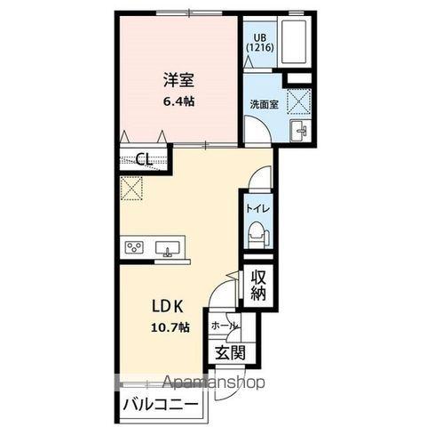 アムール 美咲(1LDK/1階)の間取り写真
