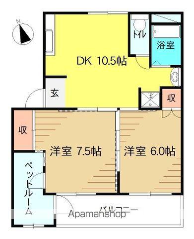 メゾンキラリ(2DK/2階)の間取り写真