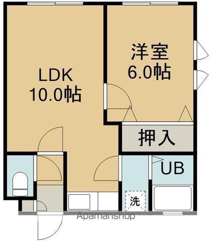ノースガーデン(1LDK/1階)の間取り写真