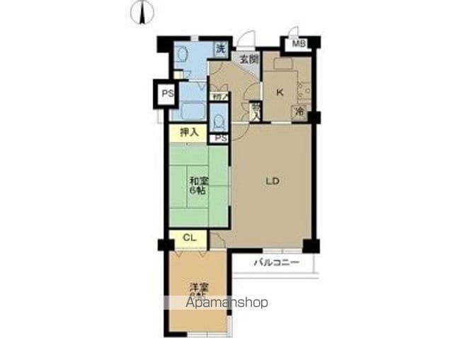 ロイヤルマンション(2LDK/4階)の間取り写真