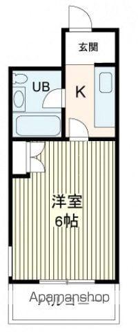 K・B・M三筋(1K/3階)の間取り写真