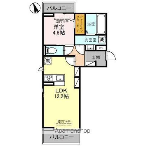 セレスティア野田Ⅱ(1LDK/2階)の間取り写真