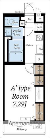 リブリ若草(1K/1階)の間取り写真