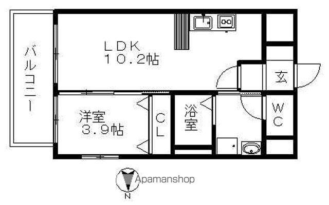 YGGDRASILL(1LDK/2階)の間取り写真