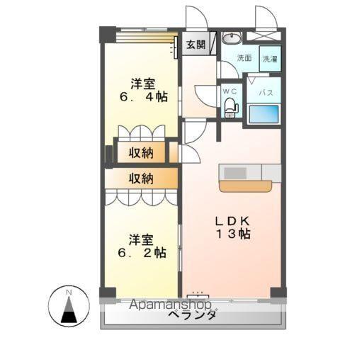 プリオール樹(2LDK/1階)の間取り写真