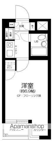 キャピタルビュー上石神井(1K/2階)の間取り写真