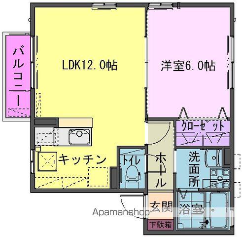 サンテュール(1LDK/2階)の間取り写真