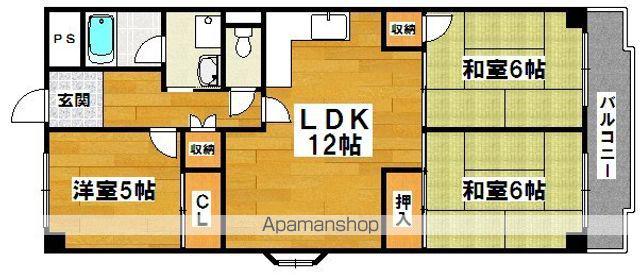 セントポーリア奥田南館(3LDK/5階)の間取り写真