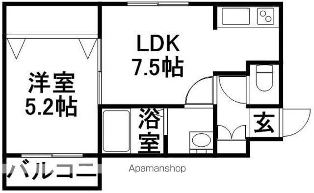 シャリテ元町(1DK/3階)の間取り写真