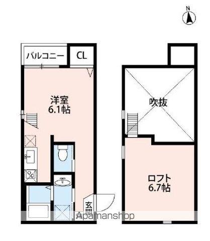 CASTILLO いのはな(ワンルーム/1階)の間取り写真