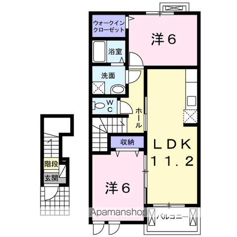 ファミールメゾン(2LDK/2階)の間取り写真