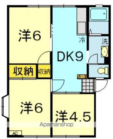 豊ハイツA(3DK/1階)の間取り写真