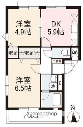 サンクレオール(2DK/3階)の間取り写真