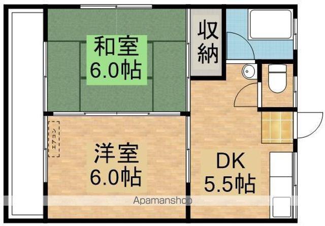 コーポインパドル(2K/1階)の間取り写真