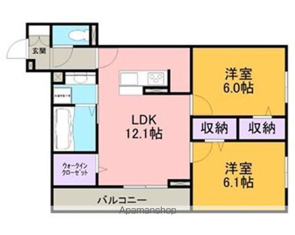 サンイーストⅠ(2LDK/1階)の間取り写真