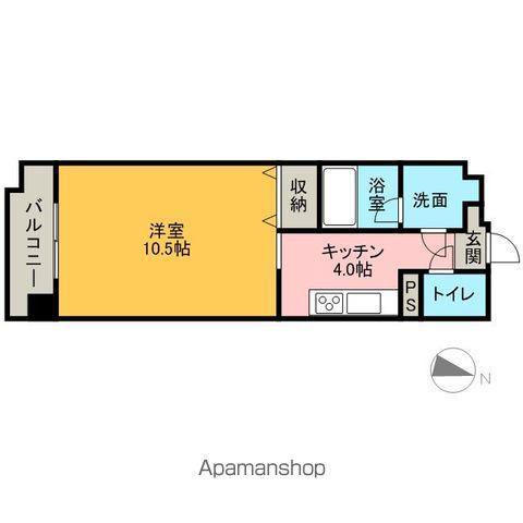 アップウェル中央(1K/8階)の間取り写真