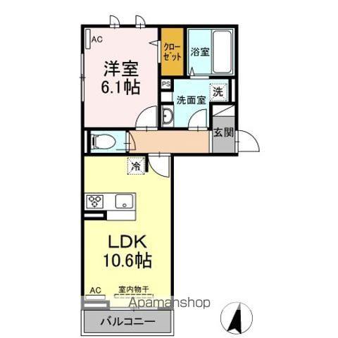 夢りんどうⅥ(1LDK/3階)の間取り写真