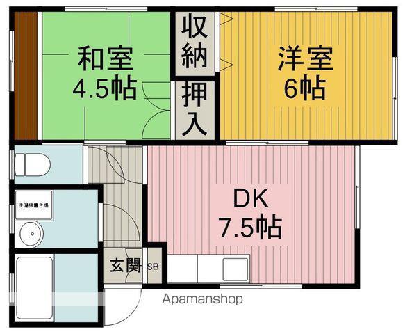 北町ハウス(2DK/1階)の間取り写真
