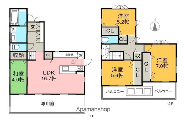土讃線 円行寺口駅 徒歩7分 2階建 築13年(4LDK)の間取り写真