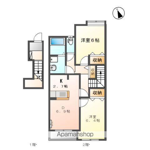 プリマベーラⅡ(2DK/2階)の間取り写真