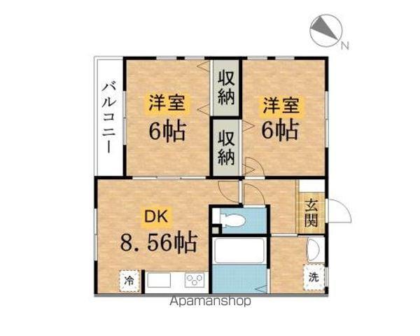 ブランC棟(2DK/2階)の間取り写真