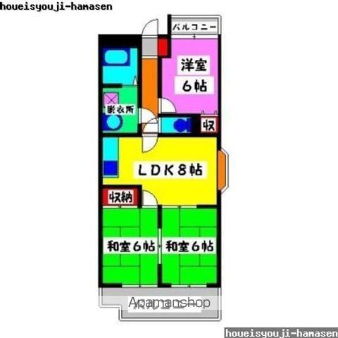 エメラルド・ドエル(2LDK/4階)の間取り写真