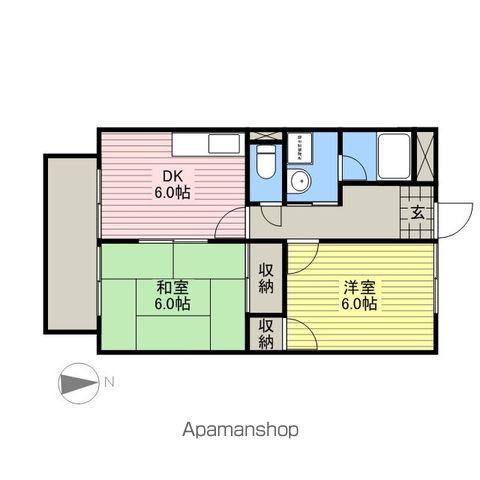 SURPLUSレオパレスA(2DK/2階)の間取り写真