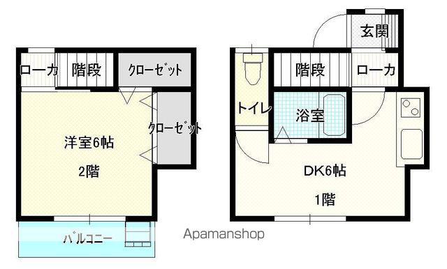 ヒルブライトンA(1DK/1階)の間取り写真