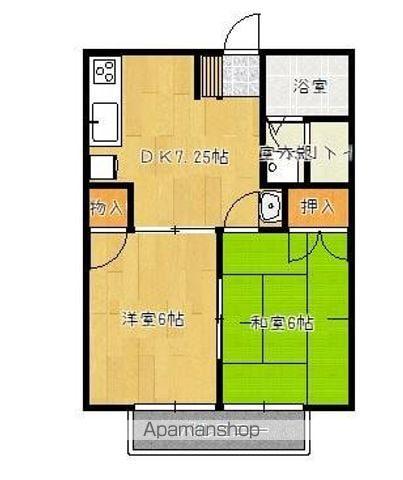 牟礼ぐらしROOMⅠ(2DK/2階)の間取り写真