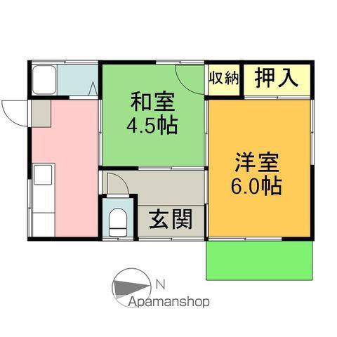 東海道本線 沼津駅 徒歩52分 1階建 築55年(2K)の間取り写真