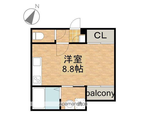 GRANDTIC ROOMS 白金(ワンルーム/1階)の間取り写真