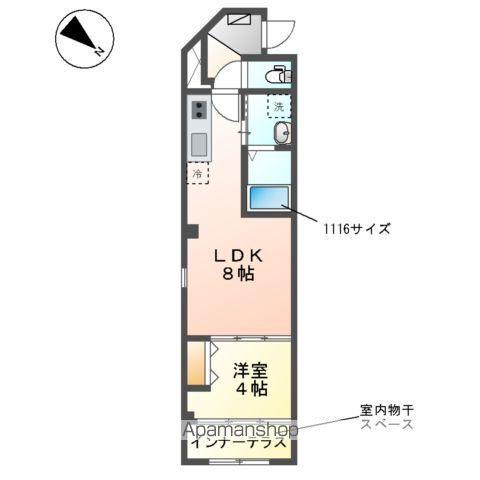 サウダージ(1LDK/2階)の間取り写真