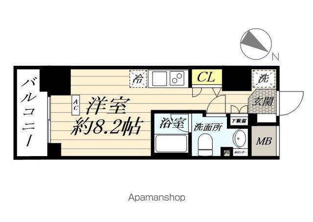 スパシエイラーレ横浜(ワンルーム/3階)の間取り写真