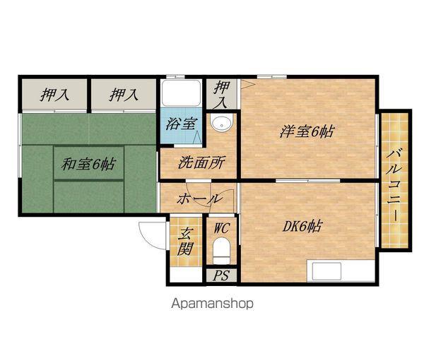 ロジュマンイズミF棟(2DK/2階)の間取り写真