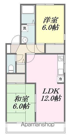 カーサ井上 C棟(2LDK/1階)の間取り写真