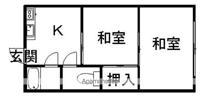 中村ハイツ(2DK/2階)の間取り写真