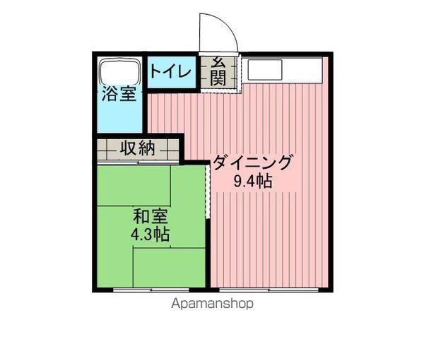 ハイツみうら(1LDK/2階)の間取り写真