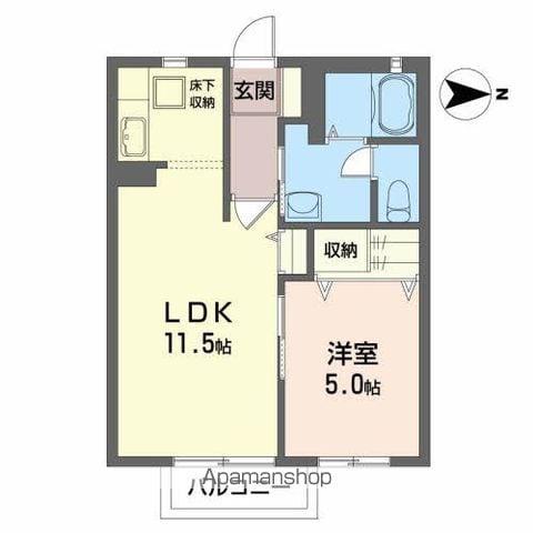 クレストコートⅠ(1LDK/1階)の間取り写真