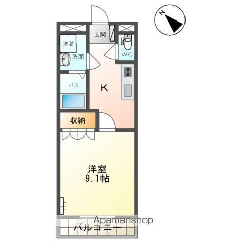 アムールハイム(1K/1階)の間取り写真